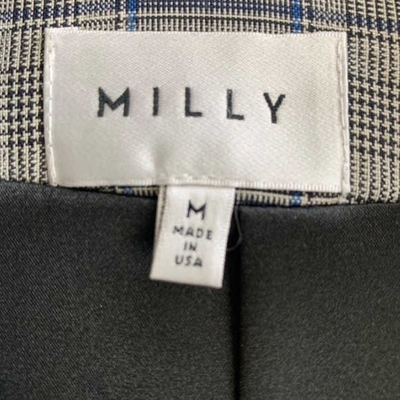 MILLY Boyfriend Blazer Plaid Wool Italian Check - Picture 9 of 10
